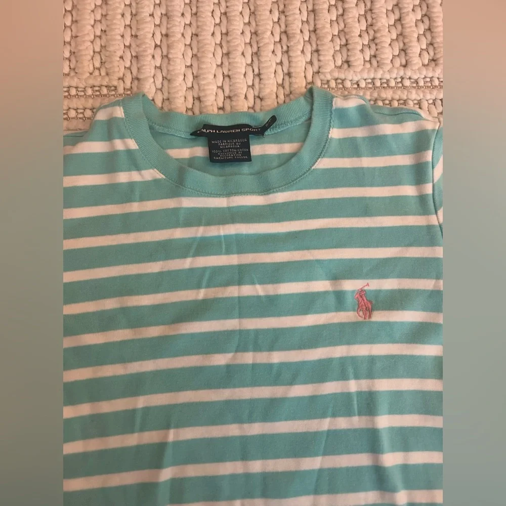 Polo Ralph Lauren Women’s S/P Preppy Sporty Blue White Striped Cotton Blouse Top - Picture 3 of 15